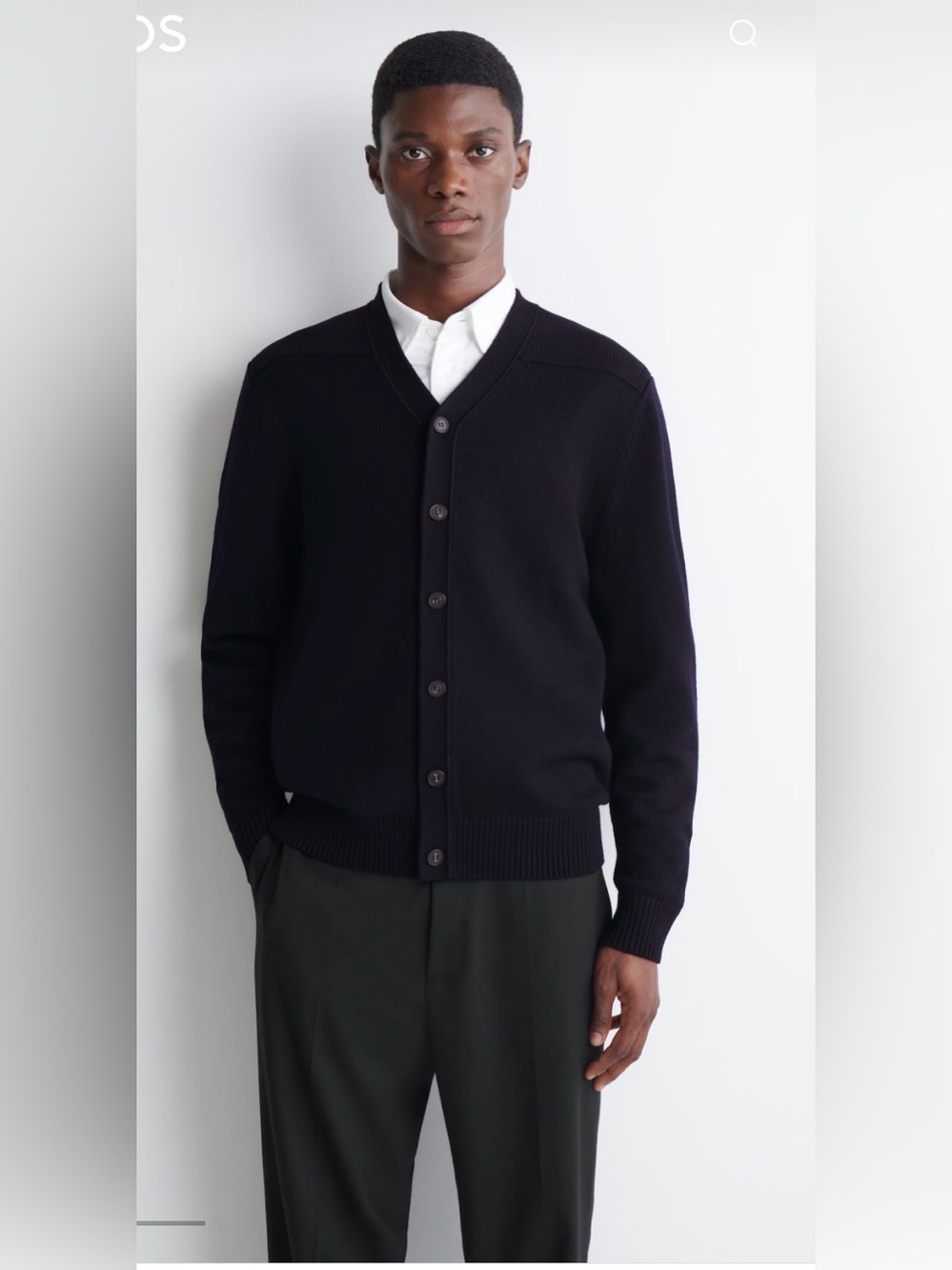 COS Merino Wool /Cotton Blend V Neck Cardigan , size Small